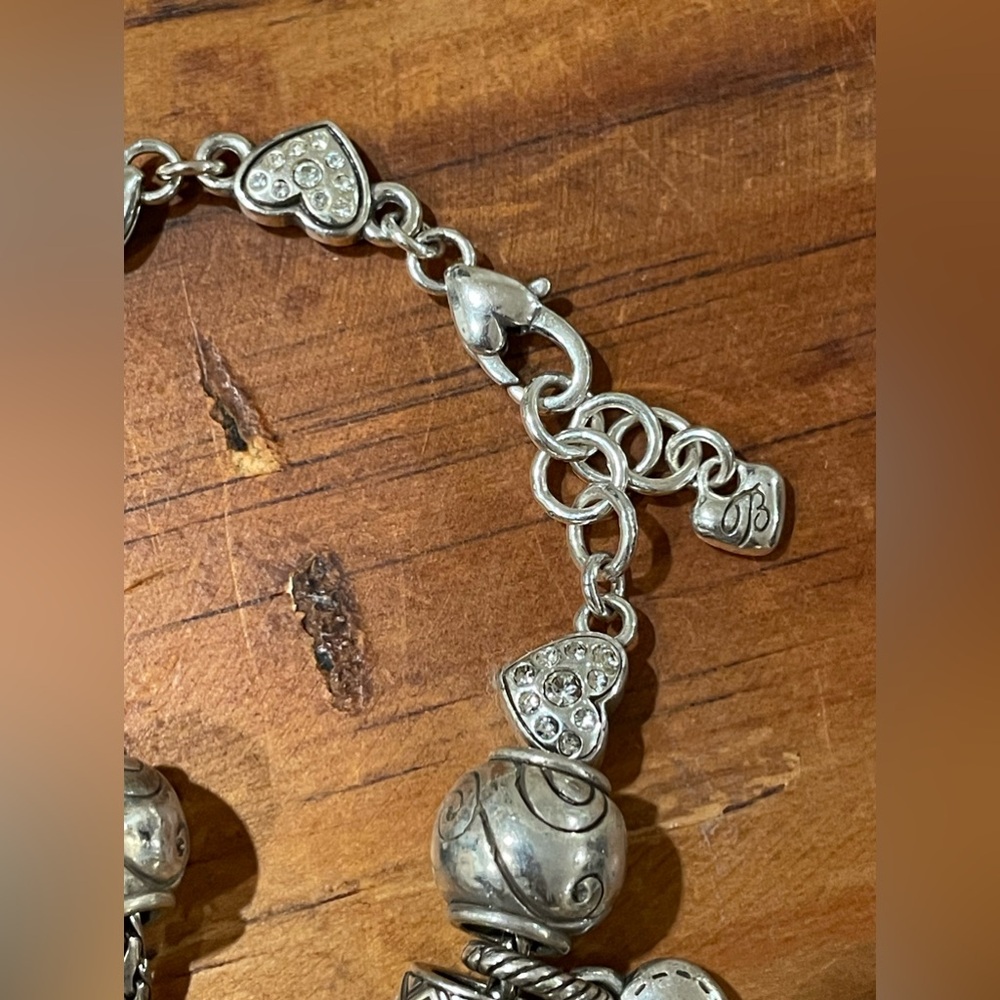 BRIGHTON Silver Charm Bracelet Boy & Girl, Hearts - Picture 3 of 8